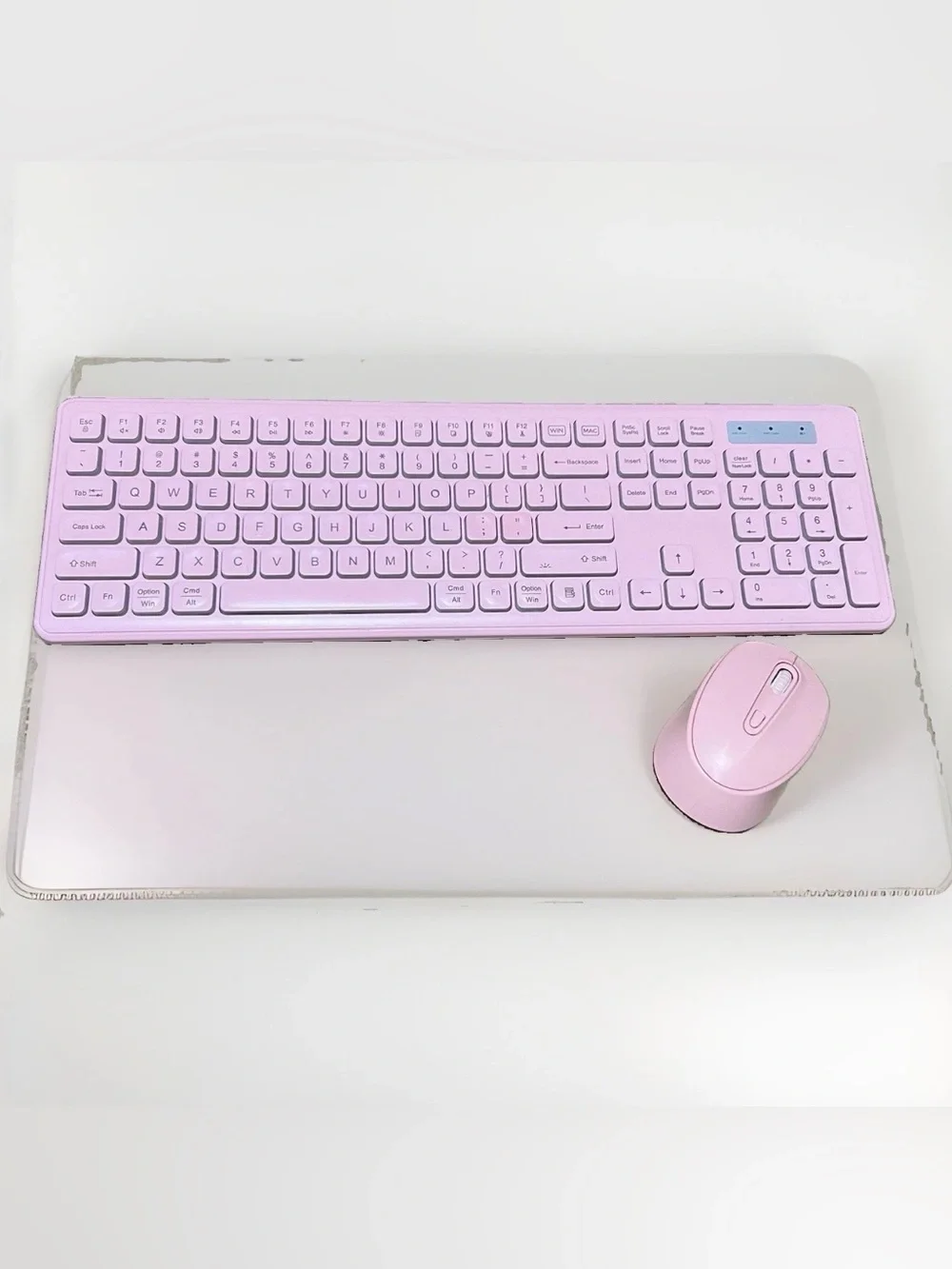 Pink Wireless Keyboard and Mouse Set